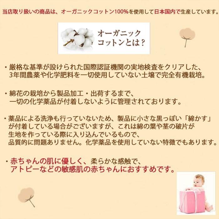 日本製 オーガニックコットン ひも結びタイプのボーダー 半袖 短肌着 オーガニックガーデン organic garden 60cm｜mon-tresor｜04