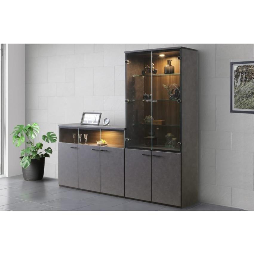 特典付】 日本製 シエラ 幅80cm コレクションボード ハイタイプ ガラス  