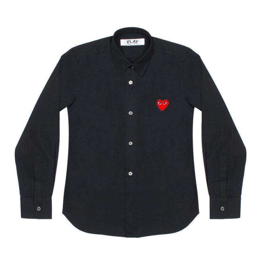 コムデギャルソン プレイ COMME des GARCONS PLAY 長袖カッターシャツ Black/White-Red（ブラック/ホワイト