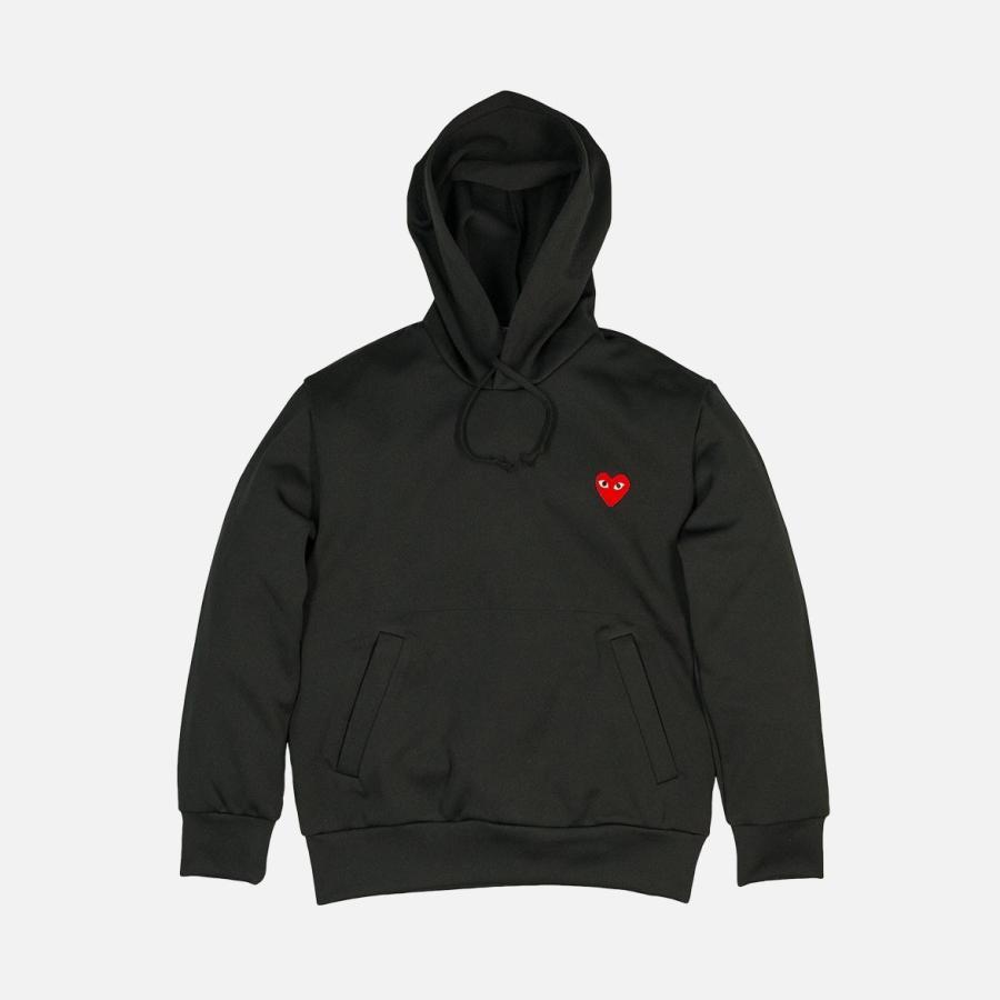 コムデギャルソン プレイ パーカー COMME des GARCONS PLAY HEART PULLOVER PARKA ブラック アイボリー グレー (レディース)｜monarosetta｜02