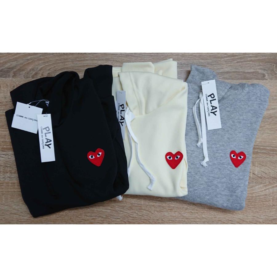 コムデギャルソン プレイ パーカー COMME des GARCONS PLAY HEART PULLOVER PARKA ブラック アイボリー グレー (レディース)｜monarosetta｜09