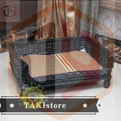 ペットベッド 耐噛み 藤ベッド マット 和式 ひんやり 犬用 犬マット 夏 クッション ペットソファ ござ 四季 寝床 猫用 手作り 編み物 大型犬 中型犬 