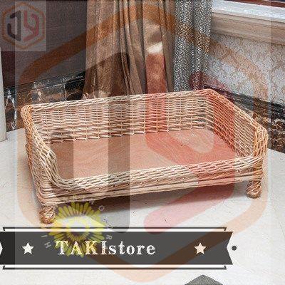 ペットベッド 耐噛み 藤ベッド マット 和式 ひんやり 犬用 犬マット 夏 クッション ペットソファ ござ 四季 寝床 猫用 手作り 編み物 大型犬 中型犬 