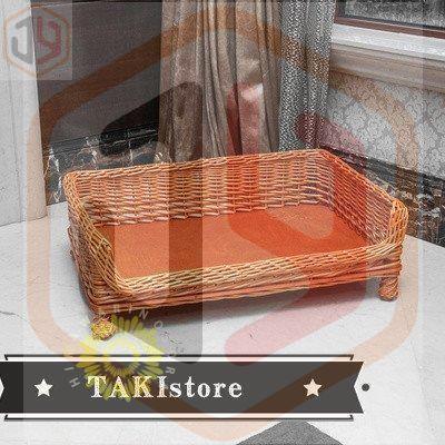 ペットベッド 耐噛み 藤ベッド マット 和式 ひんやり 犬用 犬マット 夏 クッション ペットソファ ござ 四季 寝床 猫用 手作り 編み物 大型犬 中型犬 