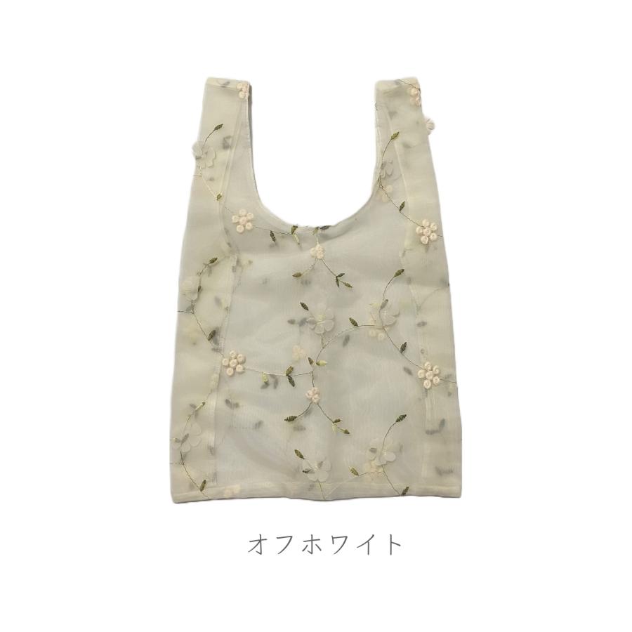 レトロ モダン レディース バッグ シアーバッグ エコ メッシュ ショッピング コンビニ 刺繍 花柄 | ブランド登録なし | 05