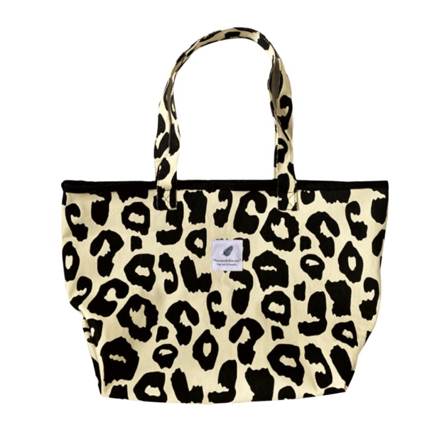 トートバッグ 大容量 A4 帆布 キャンバス ヒョウ柄 レディース マザーズバッグ 動物柄 韓国風 おしゃれ 通勤 通学 旅行 MONCHENCE | ブランド登録なし | 01
