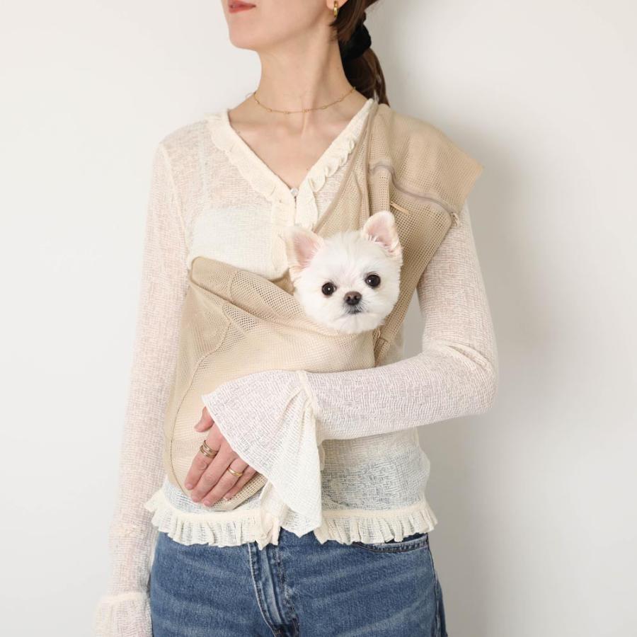 moncheri ペット用スリングバッグ クリーム色 moncheri（モンシェリ） ペットスリング 犬 スリング ペットキャリー