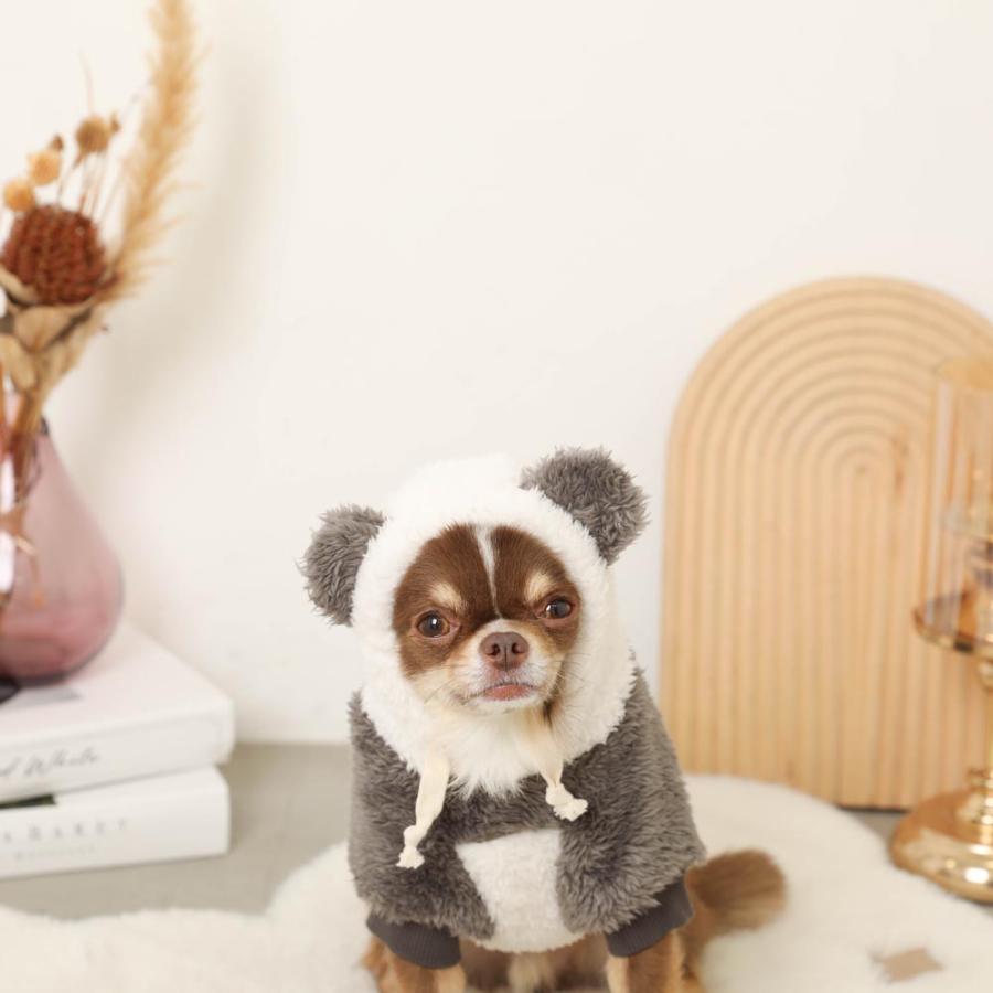 犬用パーカー Sサイズ パンダ柄 柔らかい 防寒 コート サンゴフリース moncheri（モンシェリ） 犬 服 ドッグウェア パーカー かわいい