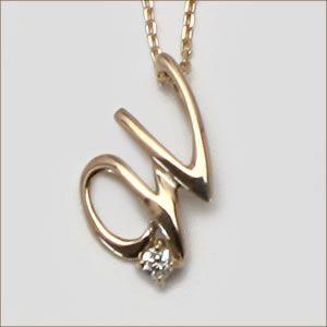 【在庫のみ】K18ゴールド天然ダイヤモンドイニシャルネックレス |  | 03