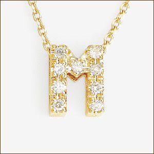 【在庫限り】K18ゴールド天然ダイヤモンド プチイニシャルネックレス |  | 01