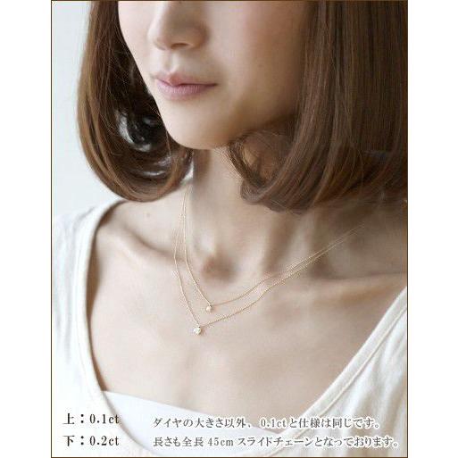 K18天然ダイヤモンド0.10ct華奢ネックレス : ナチュラルジュエリー mon 