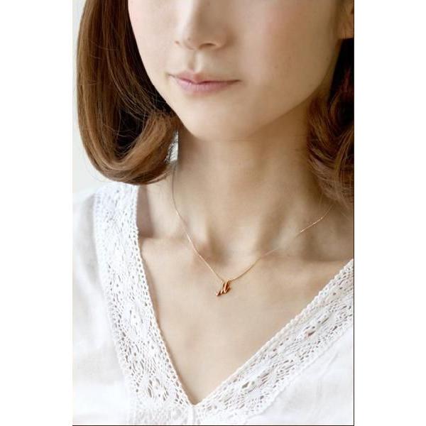 イニシャルネックレス K10 天然ダイヤモンド |  | 03
