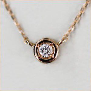 K10ゴールド天然ダイヤ×12か月誕生石のリバーシブルネックレス