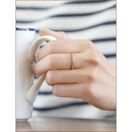 K18ゴールド天然ダイヤモンド計0.10ct ナロードットリング