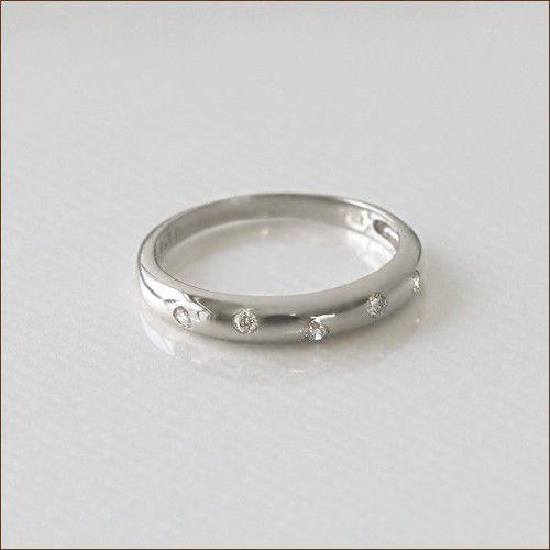 K18ゴールド天然ダイヤモンド計0.10ct ナロードットリングの画像