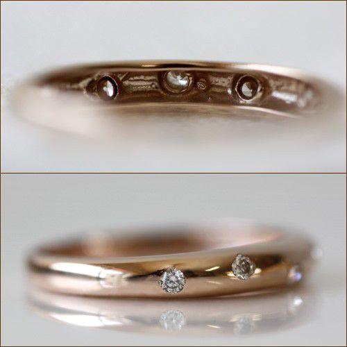 K18ゴールド天然ダイヤモンド計0.10ct ナロードットリング