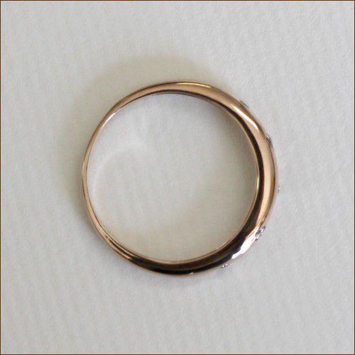 K18ゴールド天然ダイヤモンド計0.10ct ナロードットリングの画像