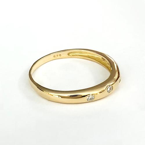 K18ゴールド天然ダイヤモンド計0.10ct ナロードットリング