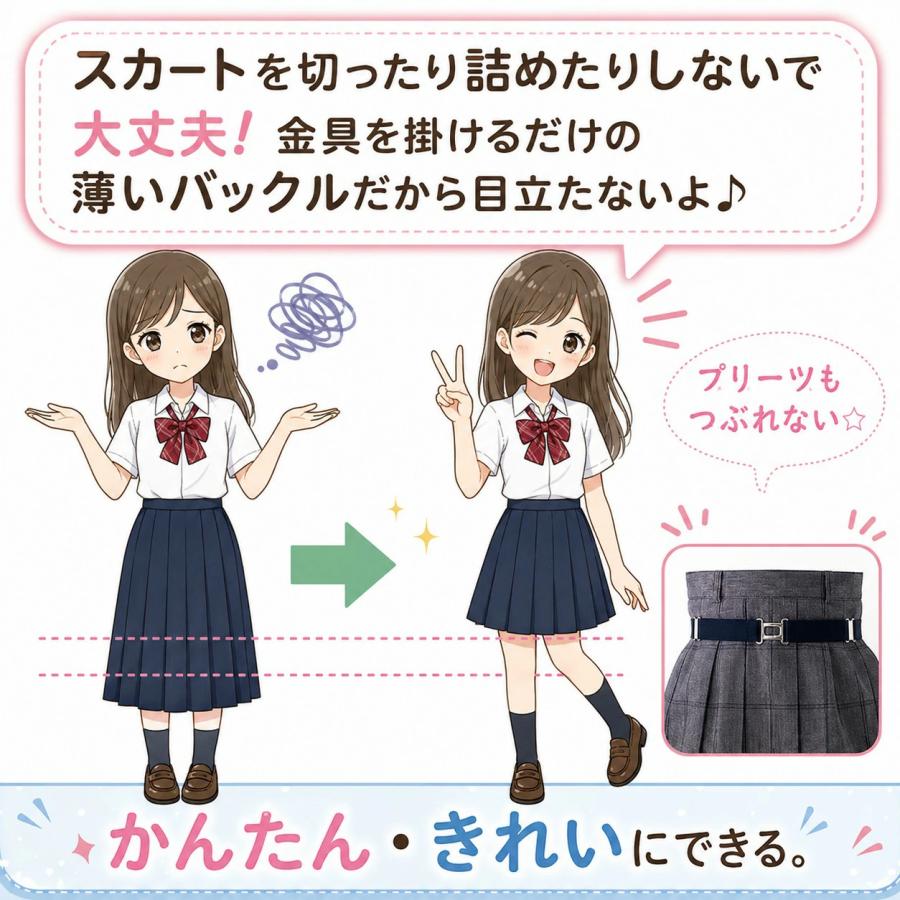 スカートベルト 無地 スクールベルト | 大きめサイズも登場 ゴムベルト 学生 制服 レディース スカート丈調整 だるまベルト 爆買 | ブランド登録なし | 02