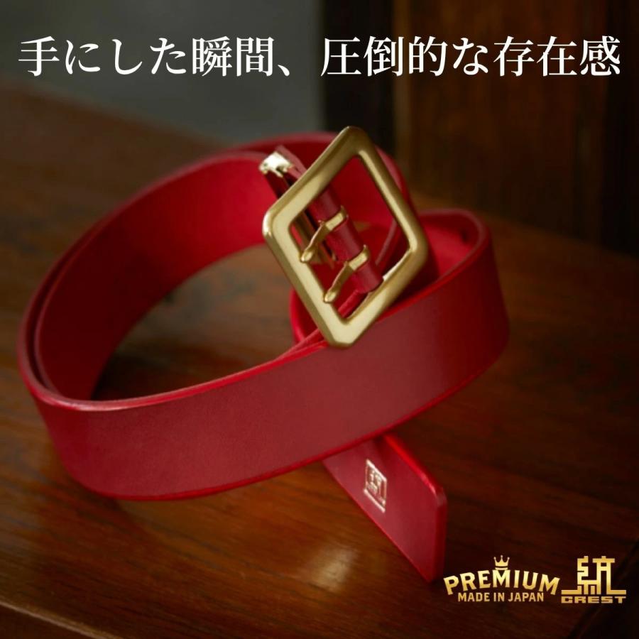 本革ベルト 35mm幅 PREMIUM MONCREST 名入れ対応 | 姫路レザー 真鍮