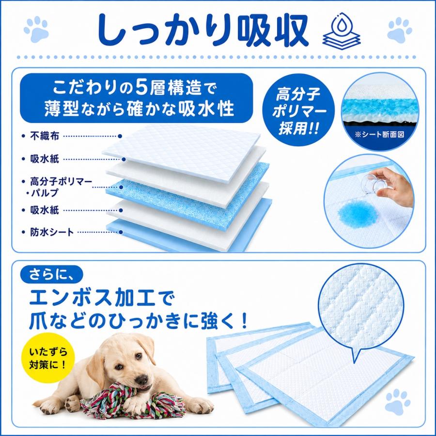 コスパがいいペットシーツ 薄型 レギュラー 200枚・ワイド 100枚