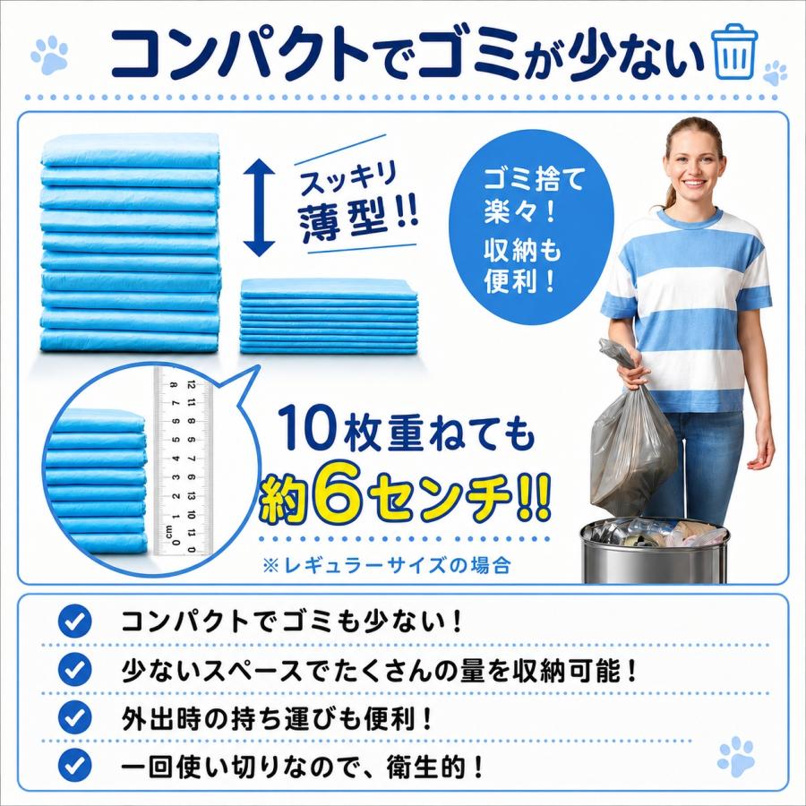コスパがいいペットシーツ 薄型 レギュラー 200枚・ワイド 100枚