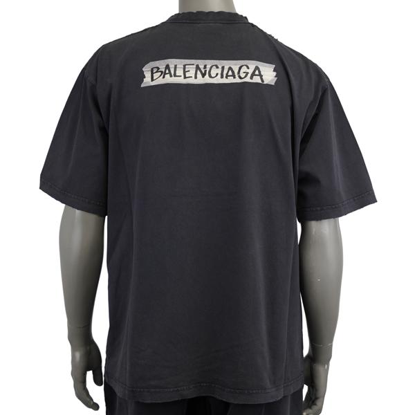 BALENCIAGA バレンシアガ Masking Tape アートワーク ロゴ Tシャツ/764235 TTVL6 1041の画像