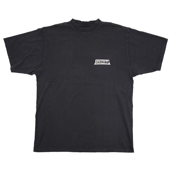 BALENCIAGA バレンシアガ Masking Tape アートワーク ロゴ Tシャツ/764235 TTVL6 1041の画像