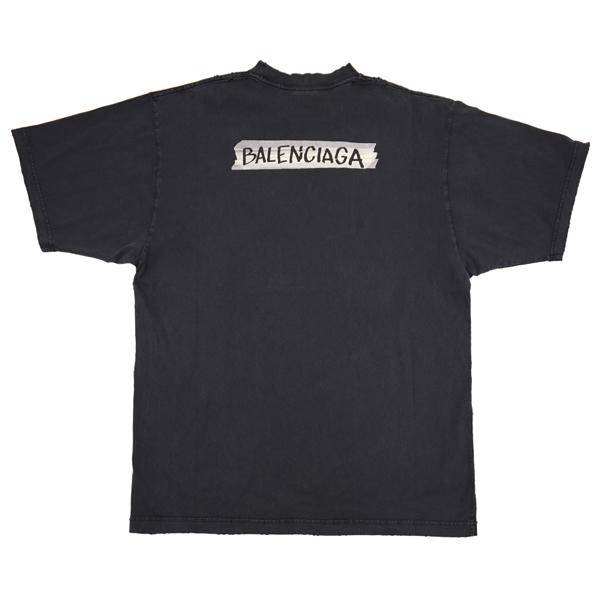 BALENCIAGA バレンシアガ Masking Tape アートワーク ロゴ Tシャツ/764235 TTVL6 1041の画像