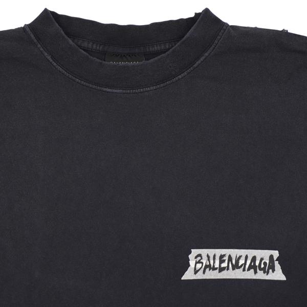 BALENCIAGA バレンシアガ Masking Tape アートワーク ロゴ Tシャツ/764235 TTVL6 1041の画像