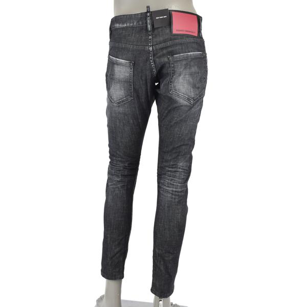 DSQUARED2 ダークブルー ストレートデニム DSQUARED2（ディースクエアード） EASY BLACK WASH SEXY TWIST JEAN