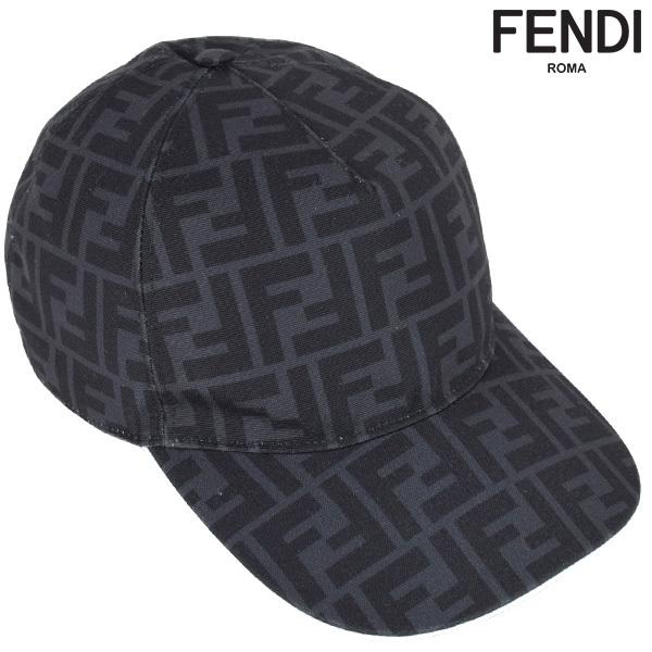 FENDI フェンディ FF LOGO 総柄　ベースボール キャップ/グレー×ブラック×ホワイト/ FXQ768 ACDA F13C0
