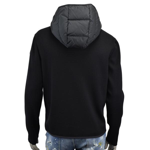 美品〕モンクレール ニットカーディガン M 黒 ナイロンジャケット 5P44