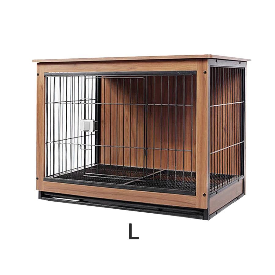 小型犬中型犬用木製屋根付きブラウンケージ