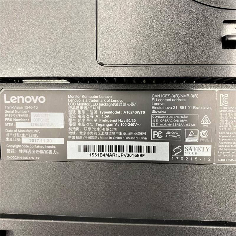HDMI 中古モニター Lenovo ThinkVision T24d-10 24インチ IPSパネル 液晶ディスプレイ 薄型 WUXGA｜monitaya｜08