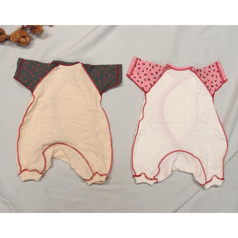日本製で安心いちごプリント接結素材50cm-60ｃｍ初めて着る新生児のコンビ肌着 3689ベビー服　 |  | 02