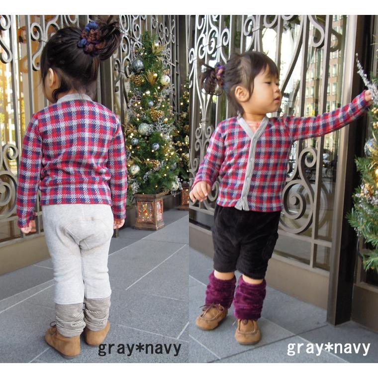 【在庫処分セール】  子供服 トップス ビンテージ4404流行チェックのすっきりVネックカーディガン保育園 Ｔシャツ 赤ちゃん |  | 03