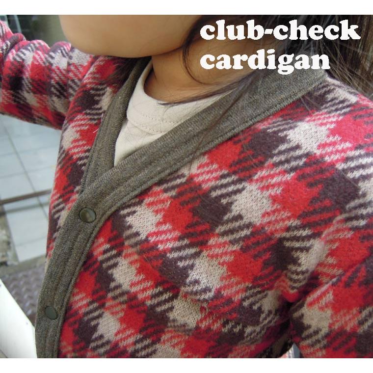 【在庫処分セール】  子供服 トップス ビンテージ4404流行チェックのすっきりVネックカーディガン保育園 Ｔシャツ 赤ちゃん |  | 05