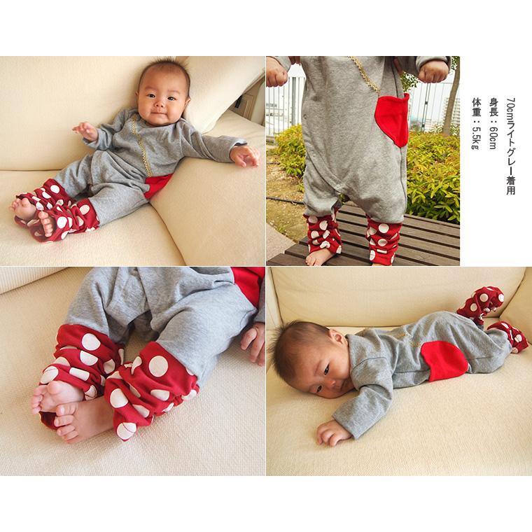 子供服 トップス A4626ハートポシェットドットルーズ春秋ロンパース 日本製 4050保育園 ベビー服  新生児 赤ちゃん |  | 02
