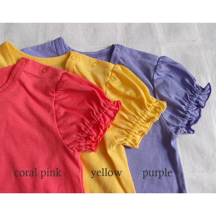子供服トップス裾スカラップパフスリーブ綿100％Ａラインチュニック（80cm 90cm 95cm 100cm）保育園0356ベビー服Ｔシャツ赤ちゃん |  | 02