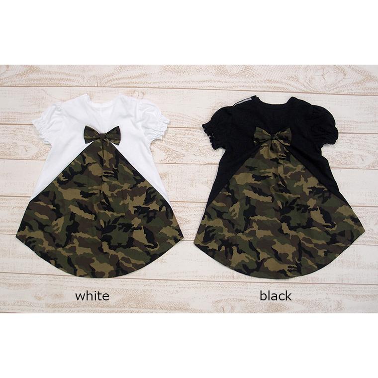 【在庫処分セール】子供服トップス迷彩リボンAラインチュニック日本製A4679(80cm 90cm 95cm 100cm)保育園0356メール便可13 ベビー服Ｔシャツ赤ちゃん |  | 01