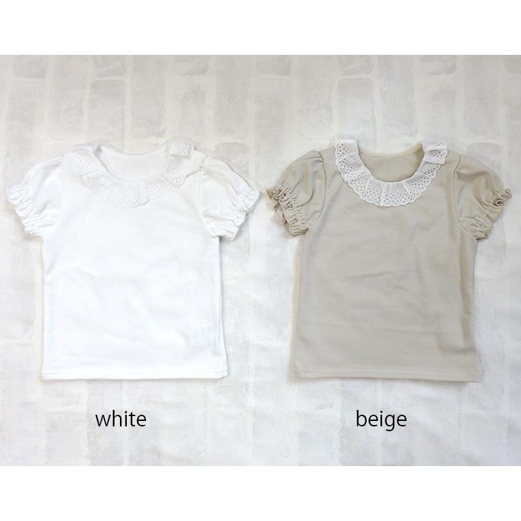 子供服 トップス 上品なコットンレースパフスリーブＴシャツ(80cm 90cm 95cm 100cm)4050保育園｜monkey-pants｜03