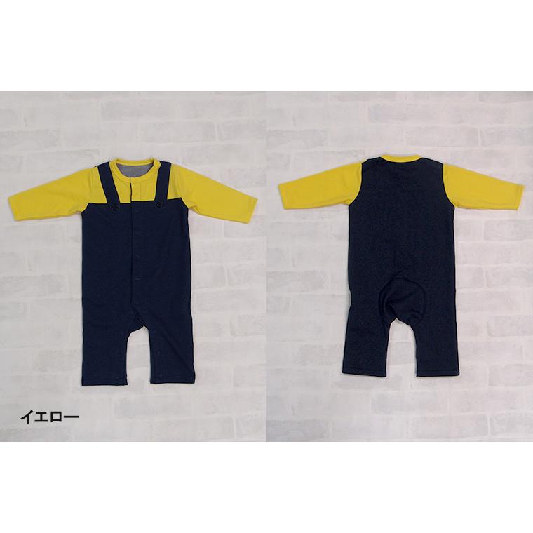 子供服 トップス ハロウィン イベントにも普段着にもサロペット風前開きロンパース 日本製　A4691 4050保育園  新生児 赤ちゃん |  | 01