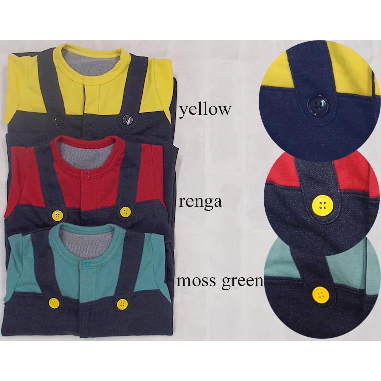 子供服 トップス ハロウィン イベントにも普段着にもサロペット風前開きロンパース 日本製　A4691 4050保育園  新生児 赤ちゃん |  | 04