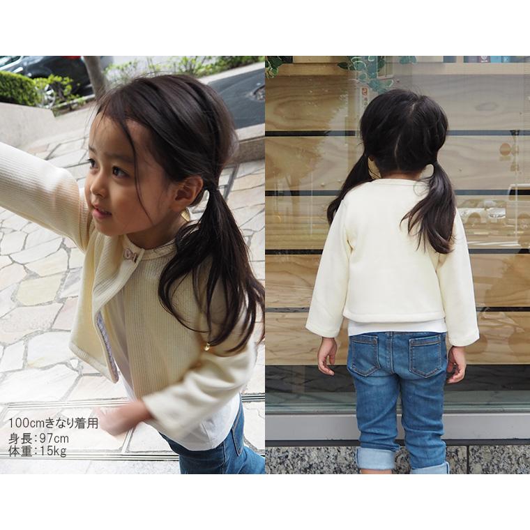 子供服 トップス ふんわり起毛したサテンリボン付きボレロA4710(80cm 90cm 95cm 100cm)保育園 ベビー服 Ｔシャツ 赤ちゃん |  | 06