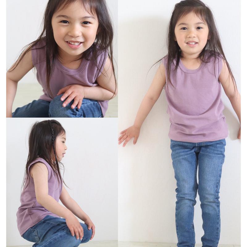 子供服 トップス タンクトップ（キッズサイズ）夏の伸縮性素材で作った