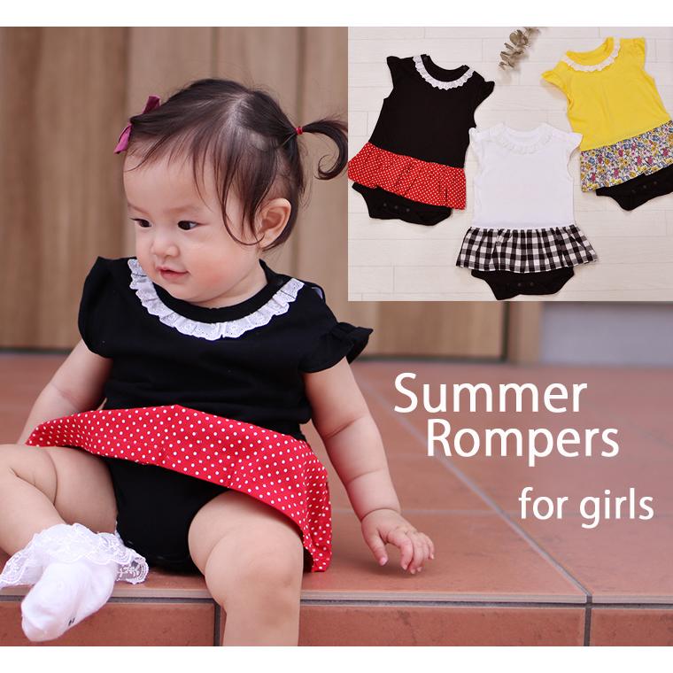 子供服トップススカートがドッキングロンパースこれ一枚で肌着兼用お出かけ着（60cm 70cm 80cm）0356 肌着キッズベビー服新生児赤ちゃん | 