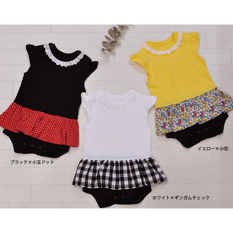 子供服トップススカートがドッキングロンパースこれ一枚で肌着兼用お出かけ着（60cm 70cm 80cm）0356 肌着キッズベビー服新生児赤ちゃん |  | 02