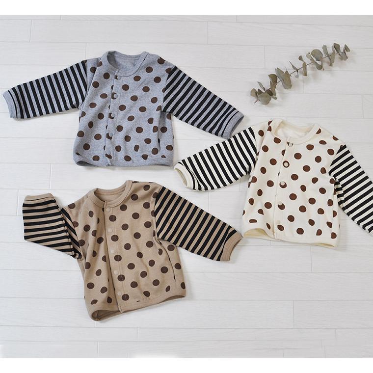 子供服トップスドットとボーダーのナチュラルカラフルなクレイジーカーディガン(80cm 90cm 95cm 100cm)2998ベビー服 男の子Ｔシャツ赤ちゃん |  | 02