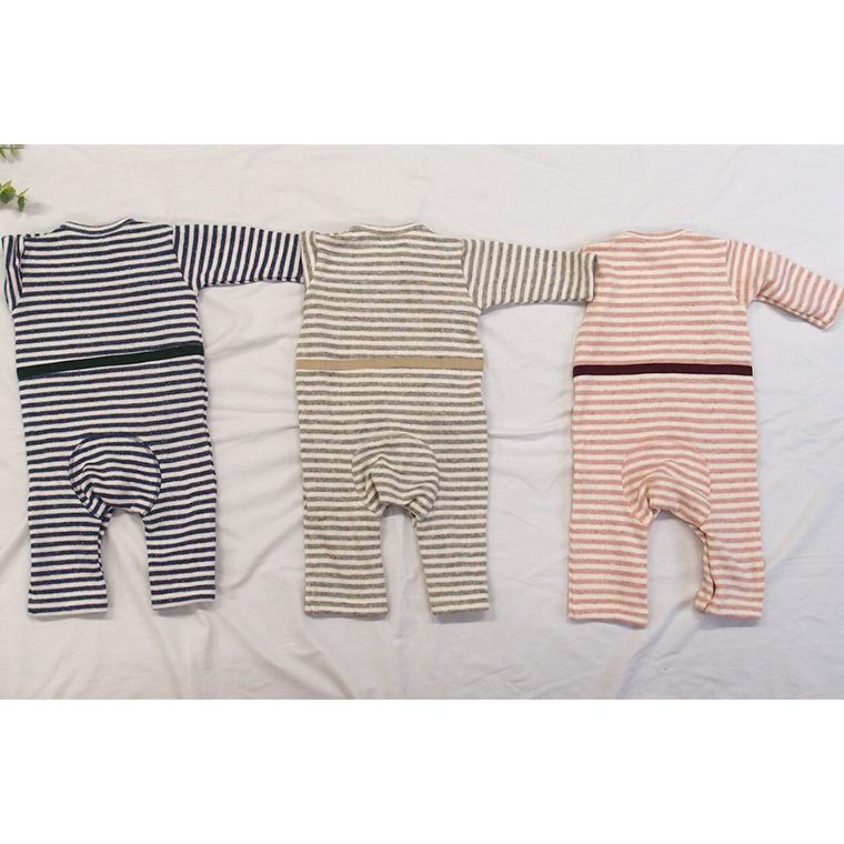 ロンパース ボーダー 前開き ダブルフェイス 日本製(70cm 80cm)  新生児 赤ちゃん |  | 02